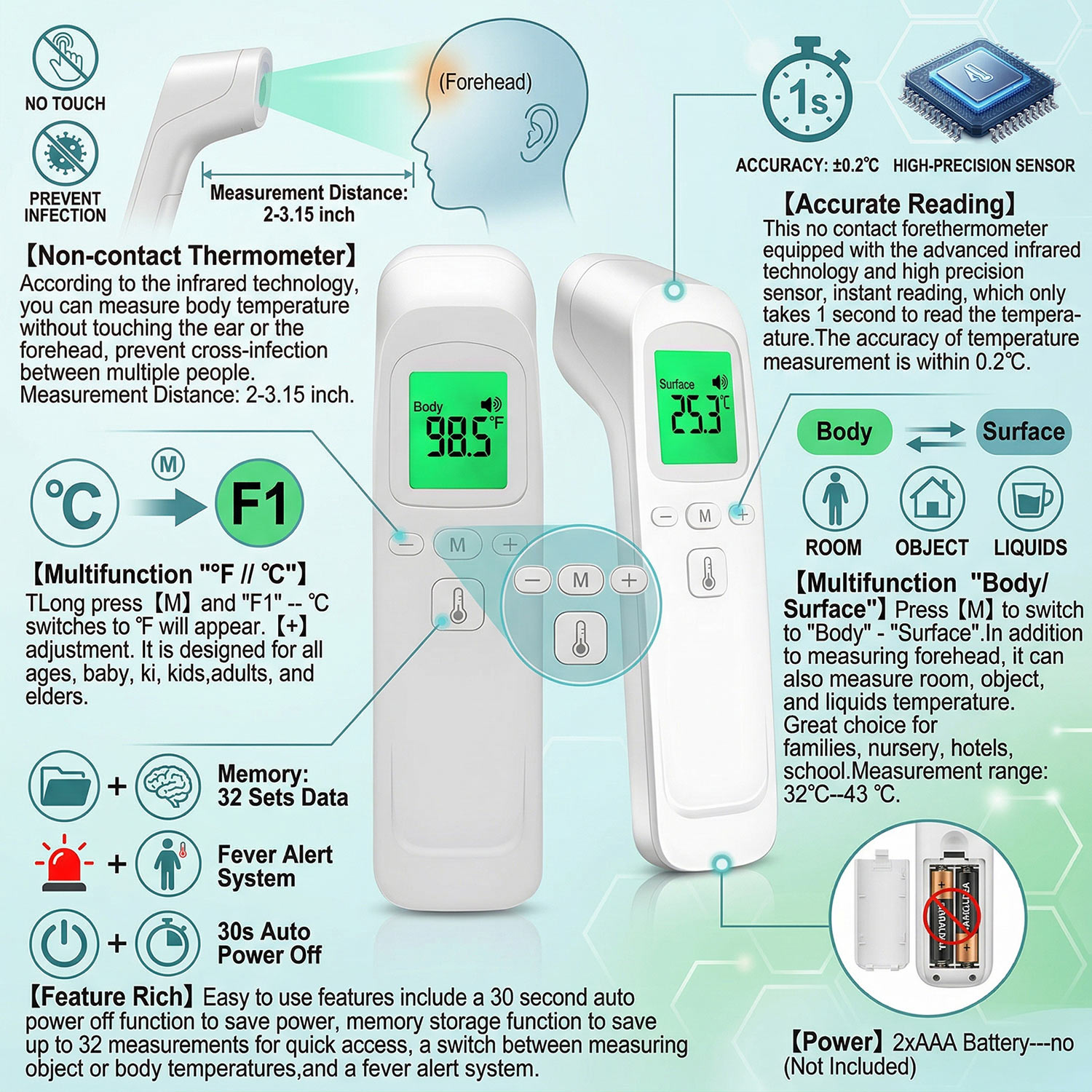 Cyfrowy termometr na czoło, el – Pulse Oximeter recenzja i cena